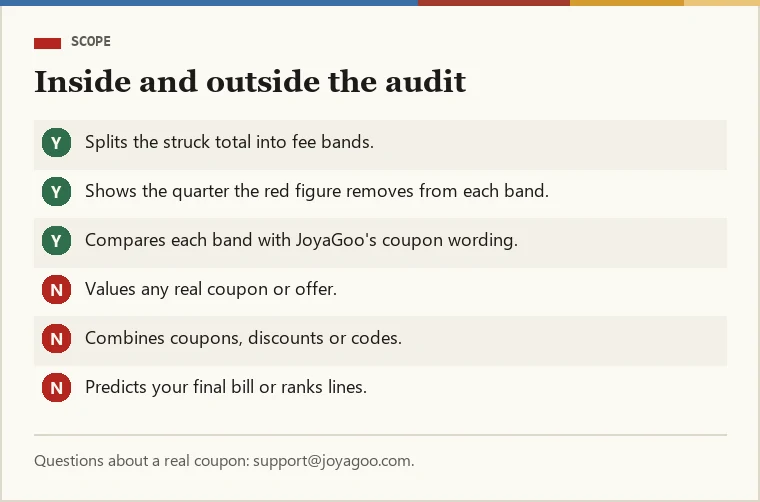 Checklist of what the audit does and does not do